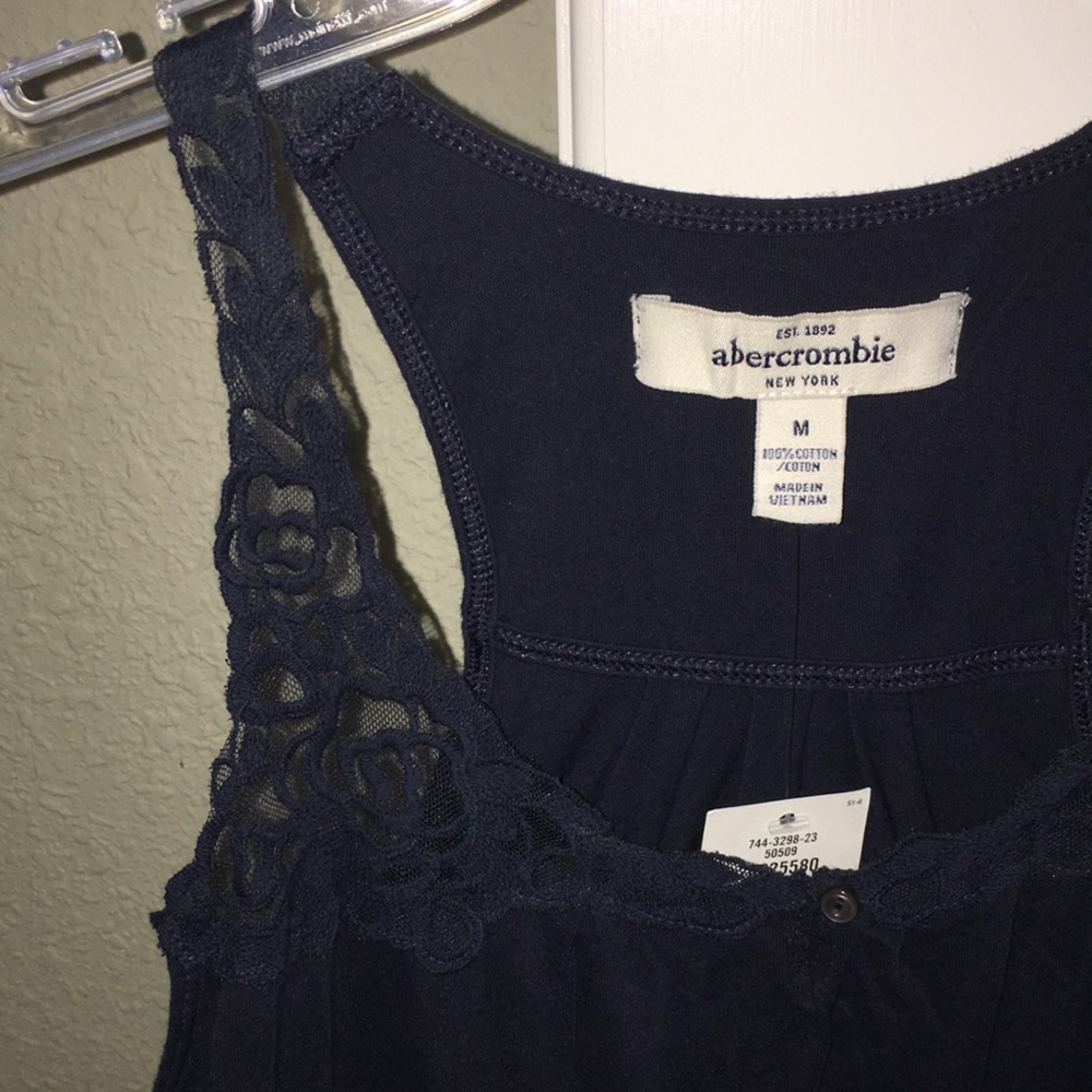 Navy Blue Abercrombie Lace Tank Top